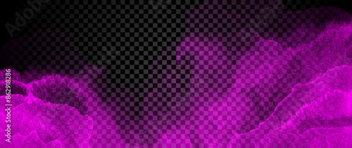 Pink fog or smoke isolated transparent special effect. Pink vector transparent background. Abstract colored smoke. Vector illustration  for design.