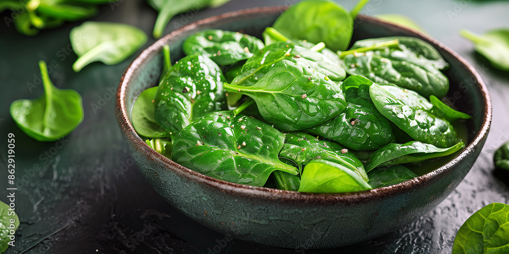 Fresh spinach seasoned with spices, and dressed with olive oil and lemon juice. Fresh spinach seasoned with spices, and dressed with olive oil and lemon juice.