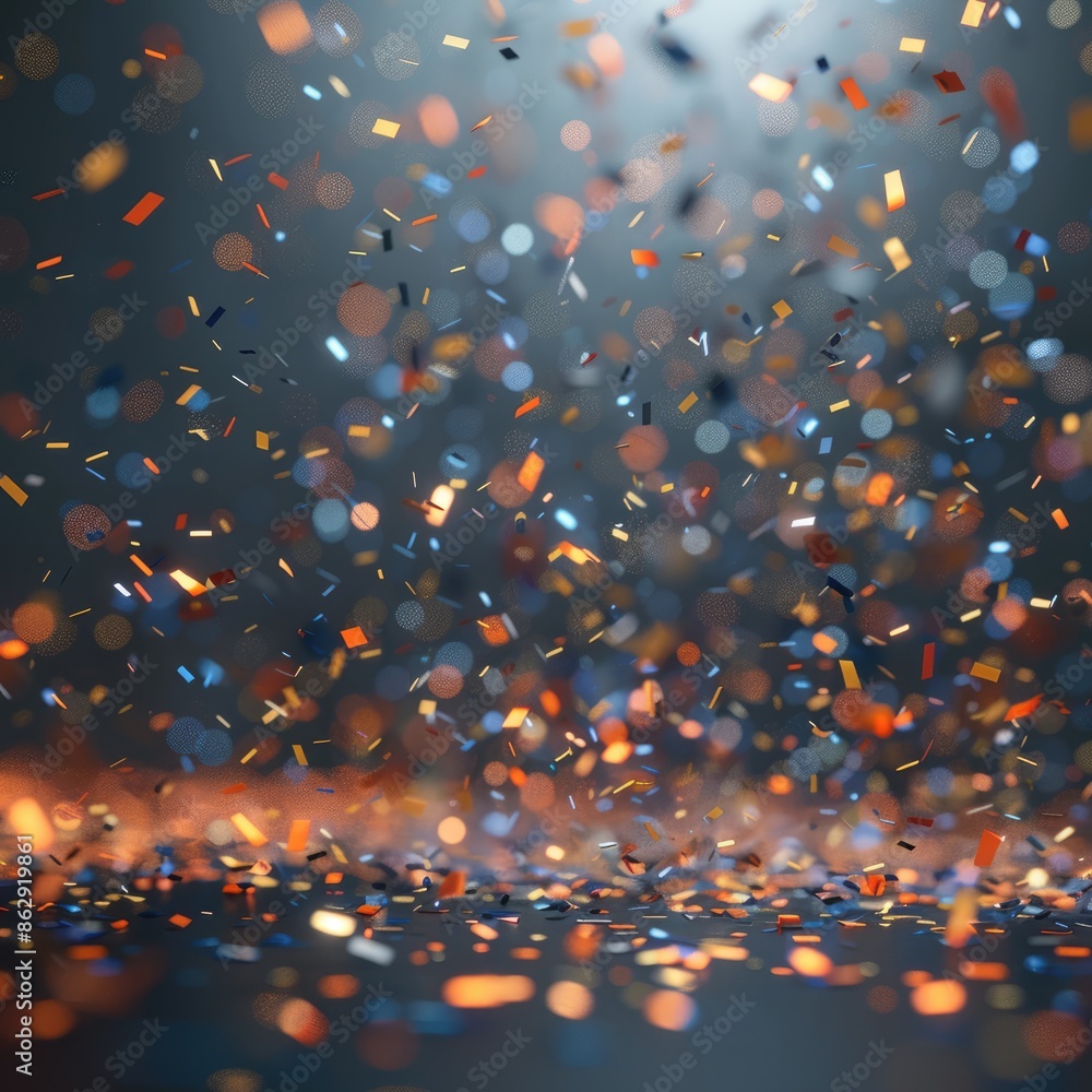 Close up of colorful confetti falling onto, creating a celebratory mood with vivid colors. Close up of colorful confetti falling onto, creating a celebratory mood with vivid colors.