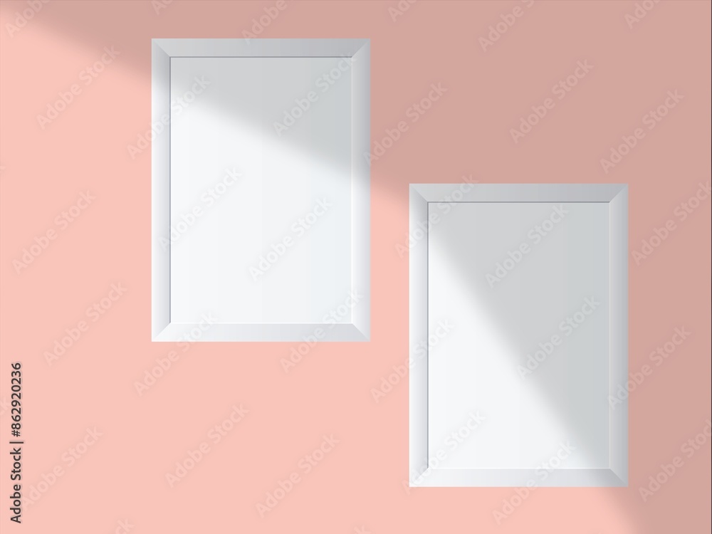 Blank mockup minimal with soft shadows and light overlay as template for design presentation