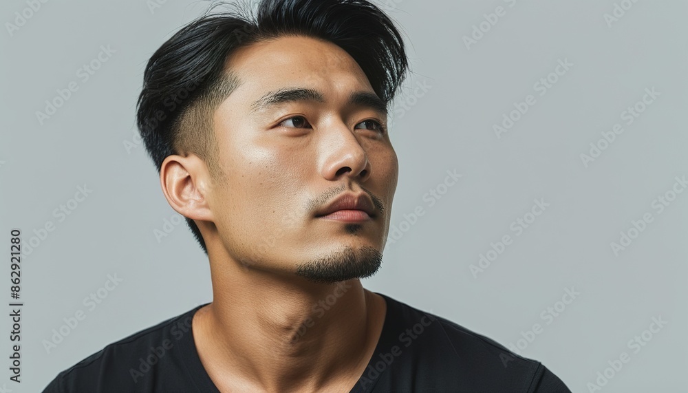 Thoughtful Male Model Pondering Options Thoughtful Male Model Pondering Options