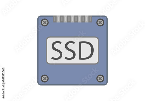 Disco duro SSD azul en fondo blanco