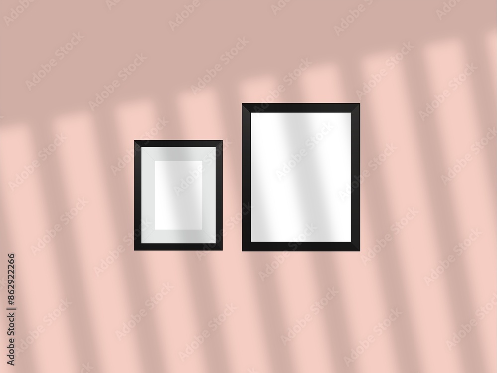 Photo frame mockup minimal with soft shadows and light overlay as template for design presentation Photo frame mockup minimal with soft shadows and light overlay as template for design presentation
