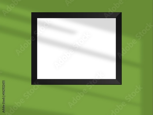 Photo frame mockup minimal with soft shadows and light overlay as template for design presentation