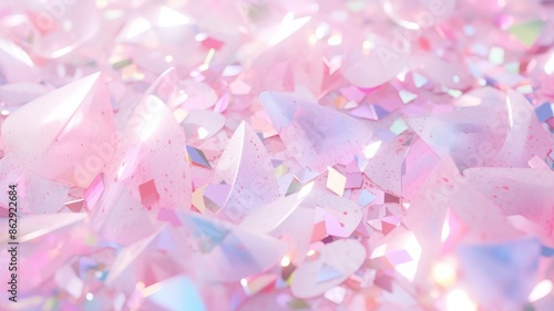 Colorful confetti background. Party popper releasing a burst of colorful confetti and streamers. Birthday themed background, glitter, bokeh, birthday, holiday, celebrate, festive.