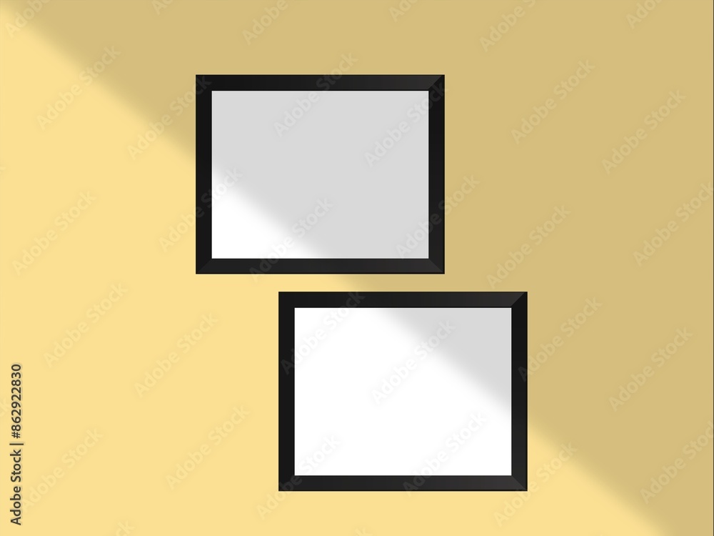 Frame mockup minimal with soft shadows and light overlay as template for design presentation Frame mockup minimal with soft shadows and light overlay as template for design presentation