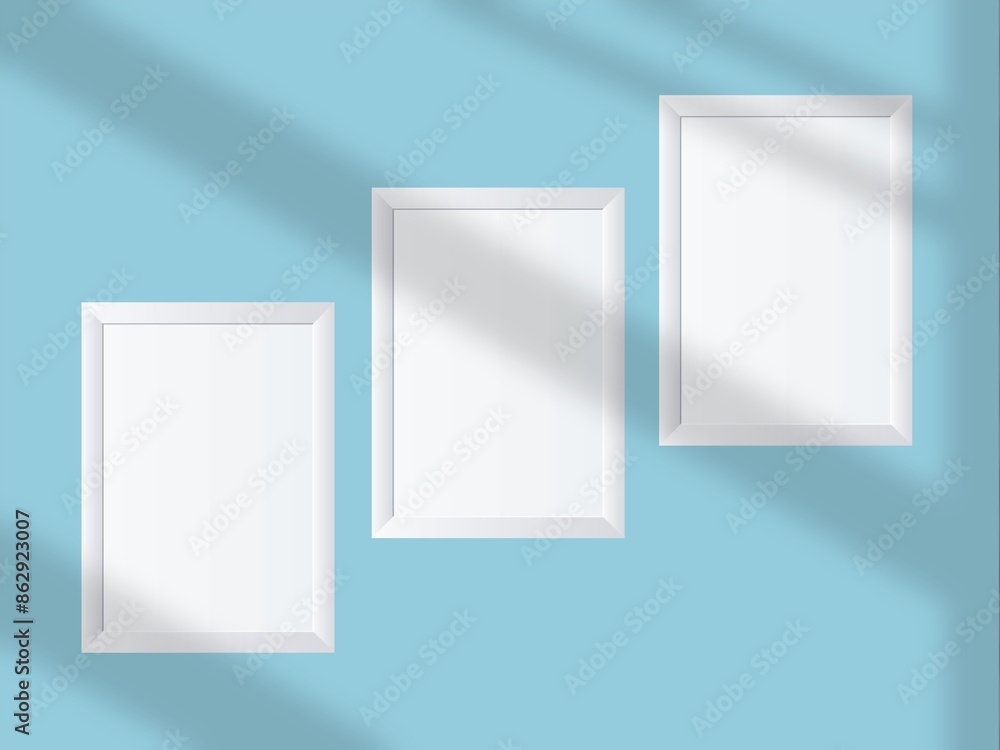 Frame mockup minimal with soft shadows and light overlay as template for design presentation Frame mockup minimal with soft shadows and light overlay as template for design presentation