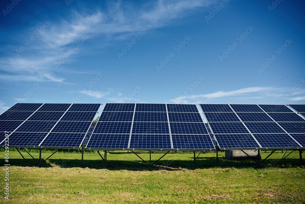 Photovoltaic solar panels outdoors under sunlight Photovoltaic solar panels outdoors under sunlight