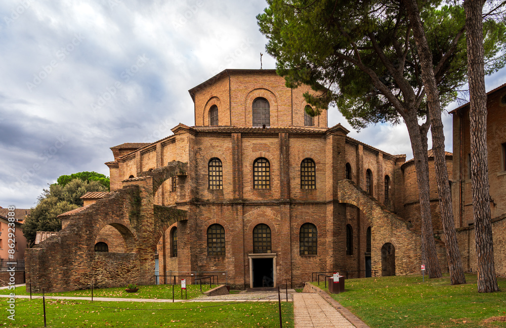 Fototapeta premium Exterior facade of San Vitale Basilica in Ravenna