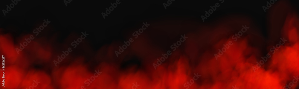 Fog or smoke, red smog cloud on floor, isolated transparent special effect. Vector illustration, morning fog over land or water surface, magic haze. Fog or smoke, red smog cloud on floor, isolated transparent special effect. Vector illustration, morning fog over land or water surface, magic haze.