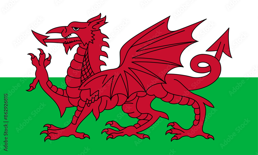 Naklejka premium Flag of Wales