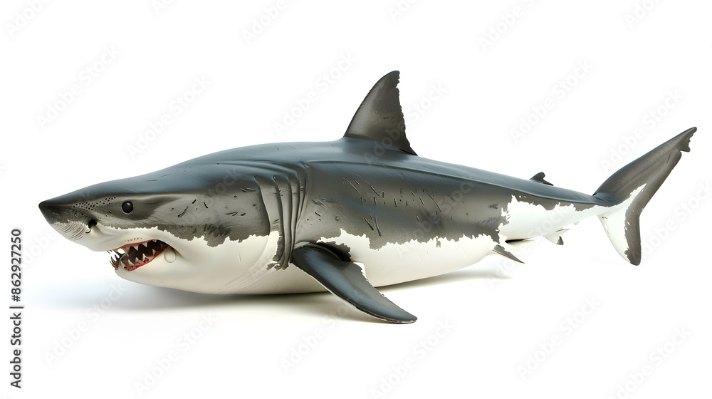 Huge white shark isolated on white background Huge white shark isolated on white background