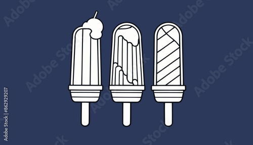 Editable Stroke Popsicle Vector: Create Your Own Summer Graphics