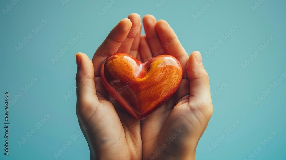 A person is holding a heart in their hands A person is holding a heart in their hands