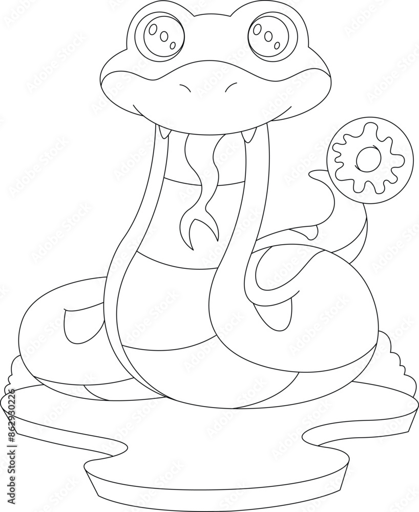 Snake Donut Animal Vector Graphic Art Illustration Snake Donut Animal Vector Graphic Art Illustration
