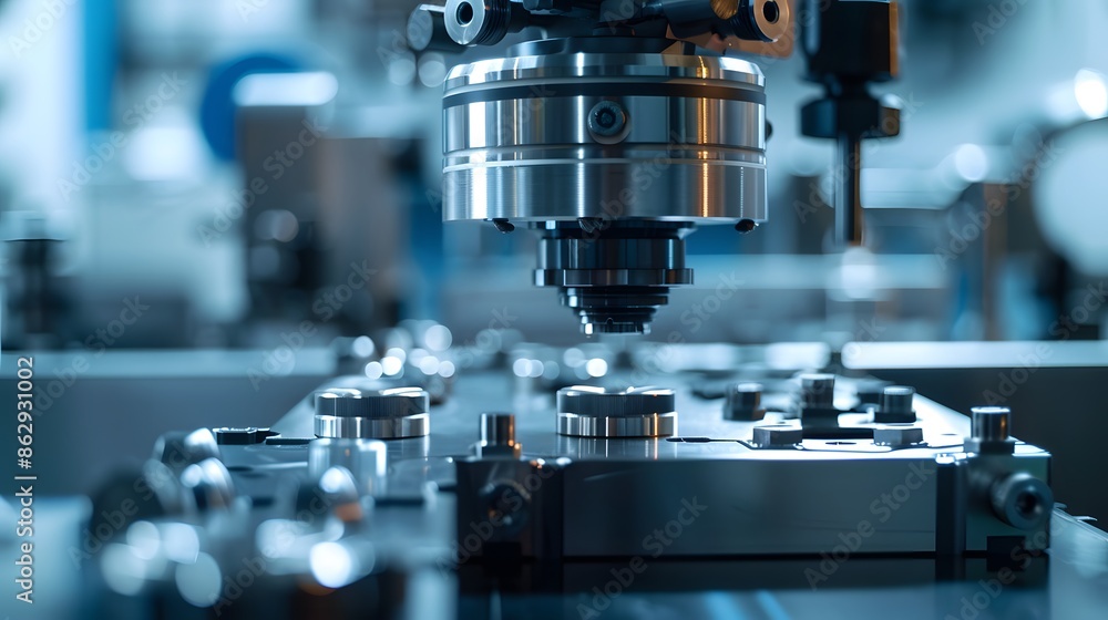 A machine is making a part with a lot of small parts A machine is making a part with a lot of small parts