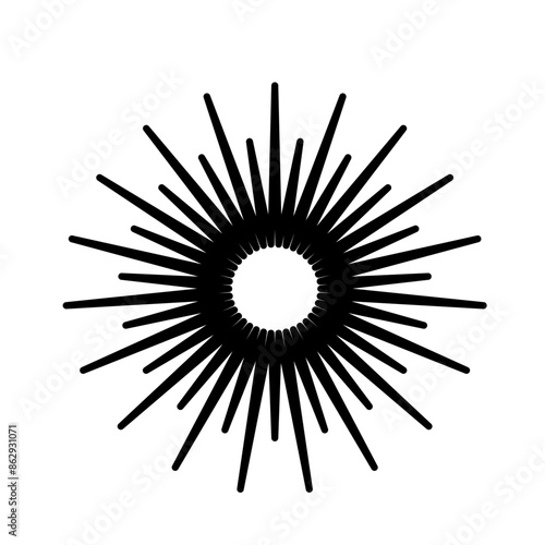 Vintage sunburst collection. Retro Sun burst shapes. Bursting sun rays. Vintage light starburst labels, badges,Fireworks,Logotype or lettering design element. Radial sunset beams.