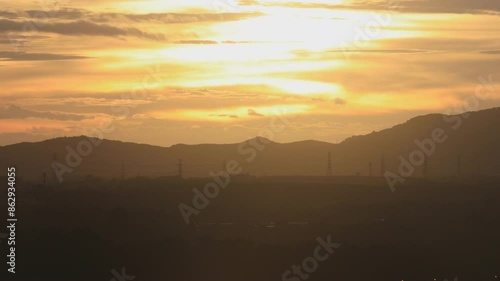 Wallpaper Mural Video background, morning nature of meadows surrounded by various trees, covered with fog. And the sun is rising in the beautiful ecological mountain landscape. Torontodigital.ca