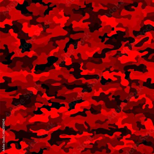 Seamless digital ruby red camo texture for army or hunting textile print
