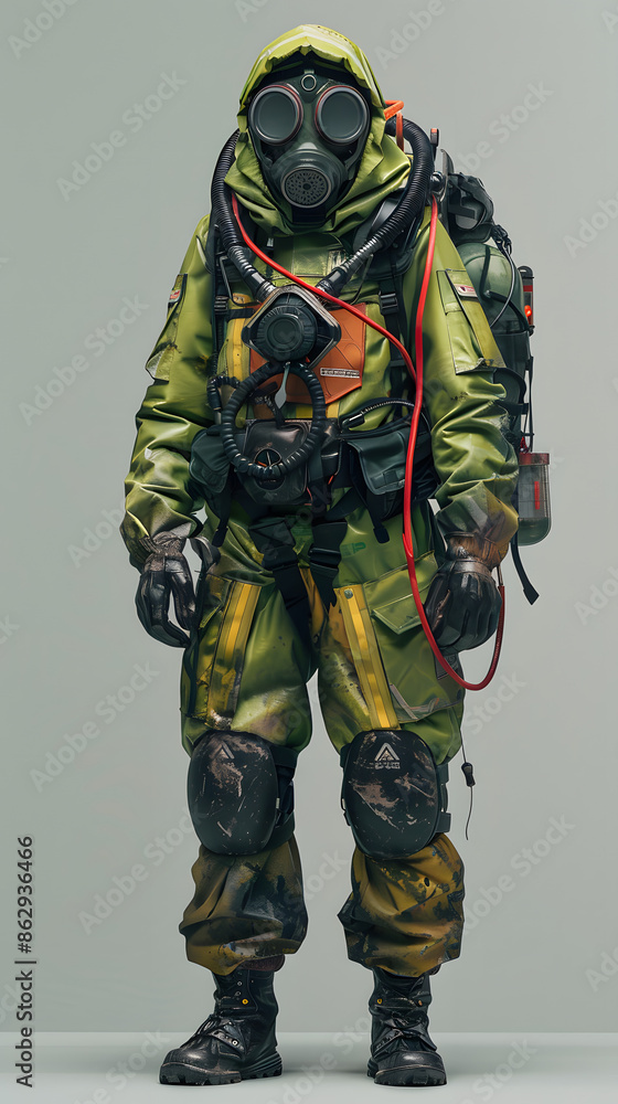 Man Wearing Protective Gas Mask Man Wearing Protective Gas Mask