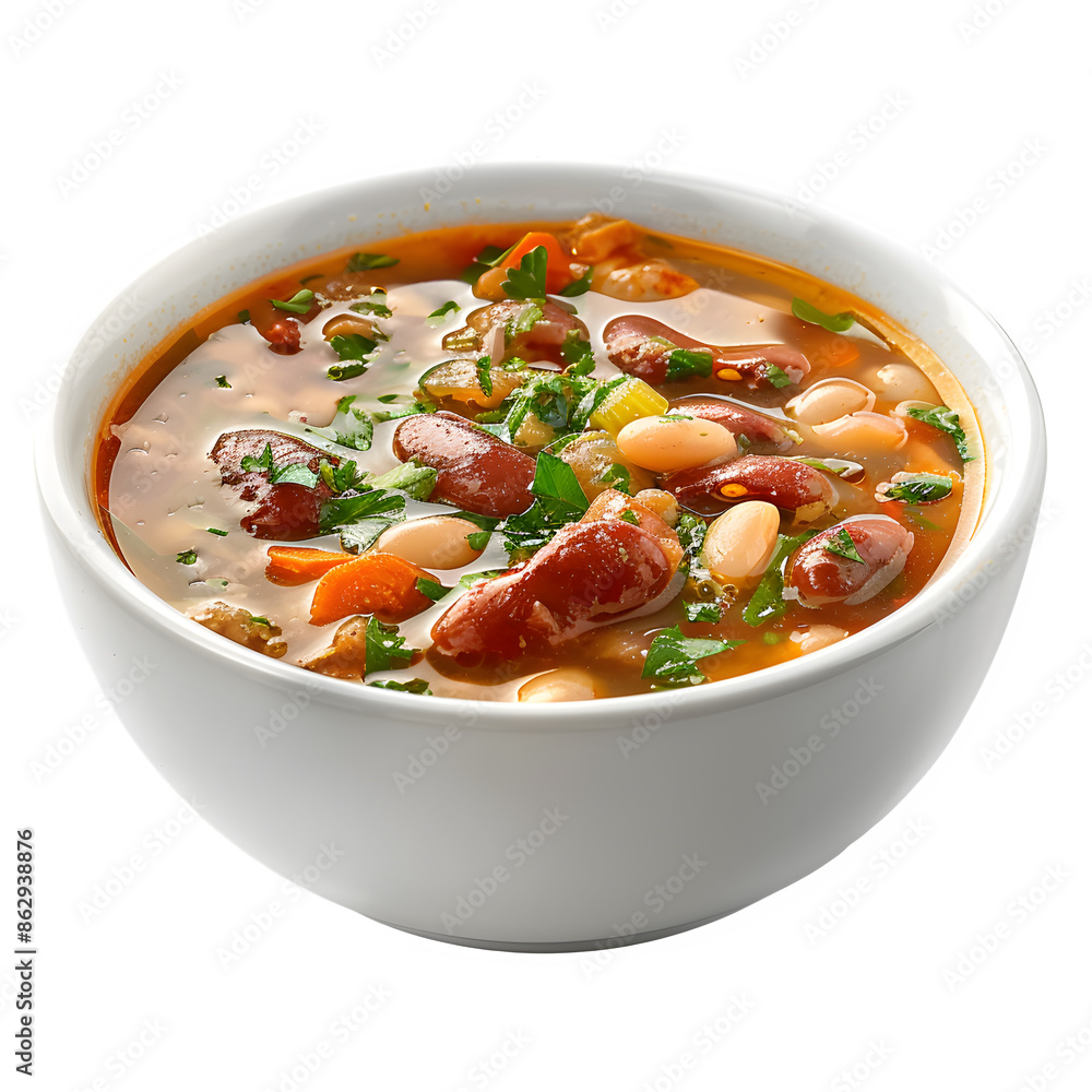 Traditional spanish bean stew isolated on transparent background Traditional spanish bean stew isolated on transparent background