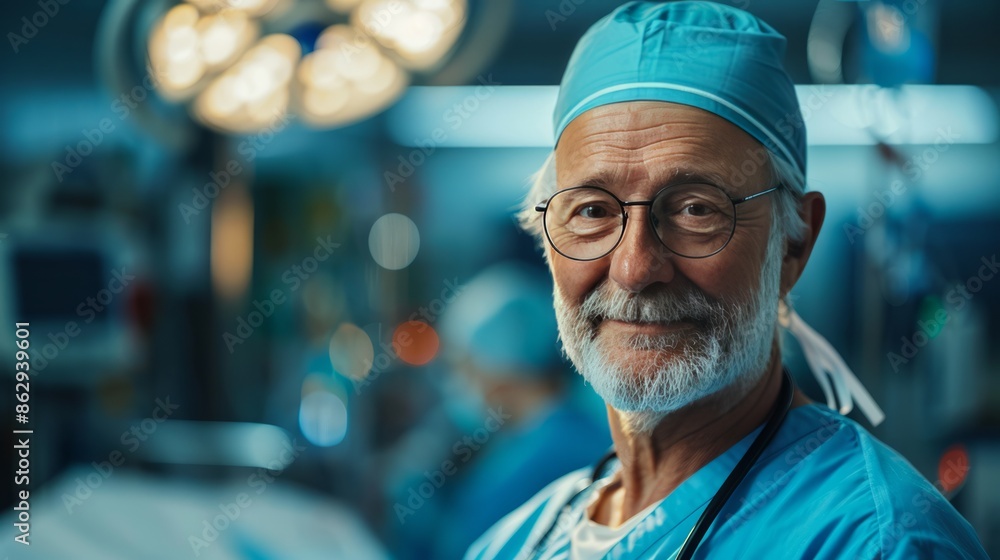Portrait of a senior surgeon in an operating room Portrait of a senior surgeon in an operating room