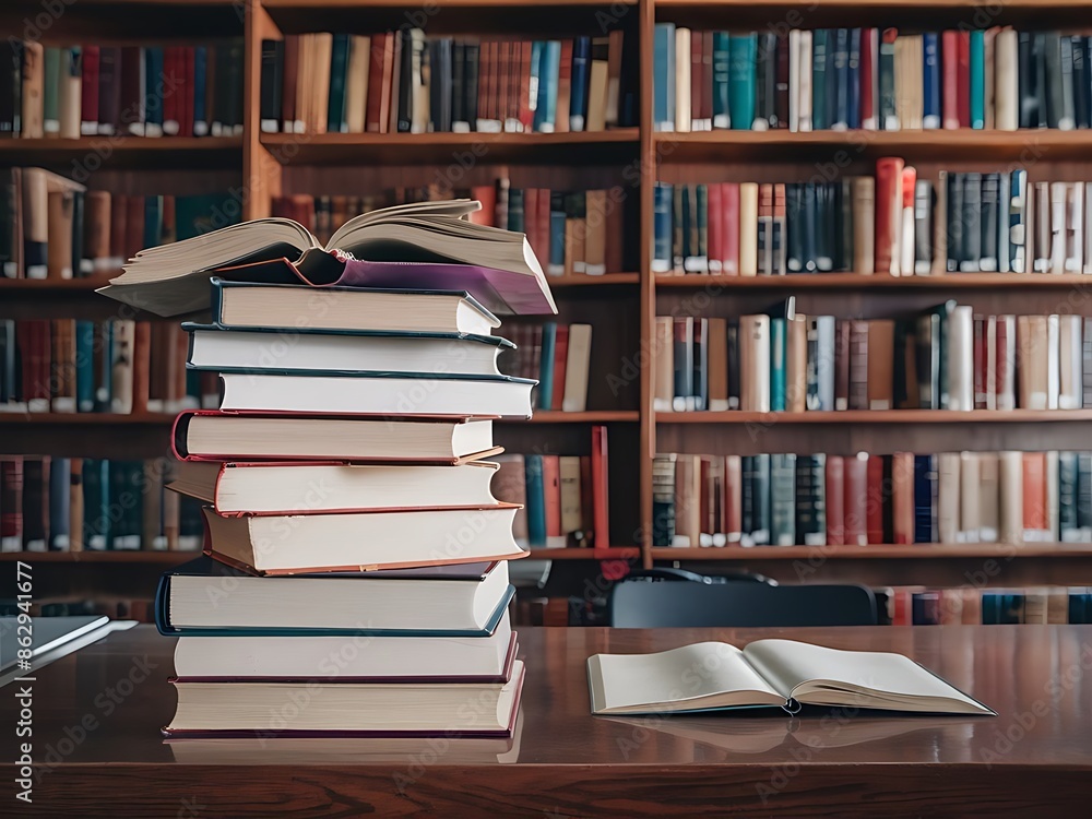 stack of books on library back to school concept stack of books on library back to school concept