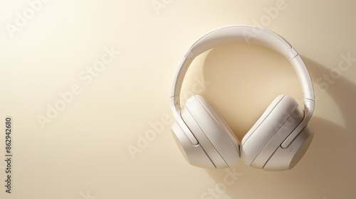 A set of premium, noise-cancelling headphones, their sleek design and superior craftsmanship highlighted against a light,