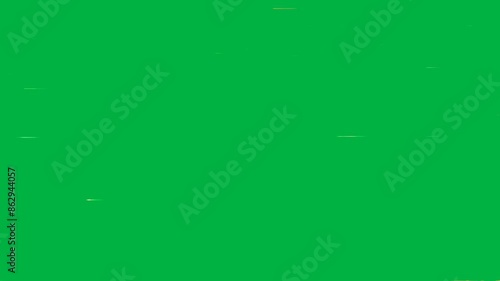 A dynamic glitch effect with flickering lines and data corruption on a green screen.