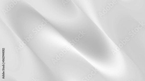 White satin fabric with a smooth texture, flowing waves, and elegant curves, ideal for luxury wedding decorations or soft textile backdrops