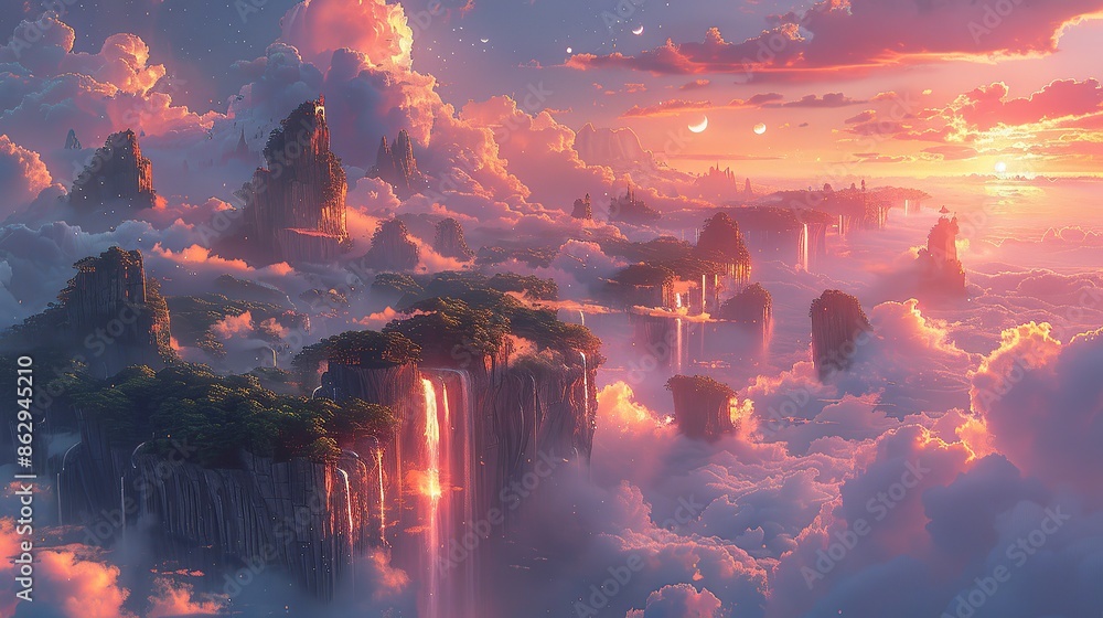 Mystical Floating Islands in the Sky Mystical Floating Islands in the Sky