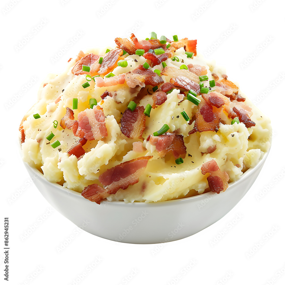 Loaded mashed potatoes on transparent background Loaded mashed potatoes on transparent background