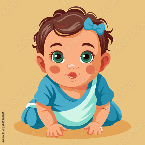 cartoon illustration of baby