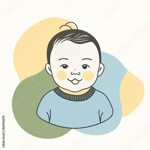 cartoon illustration of baby