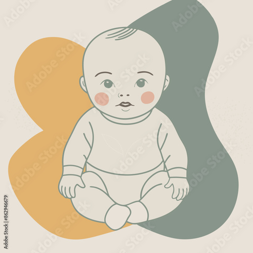 cartoon illustration of baby