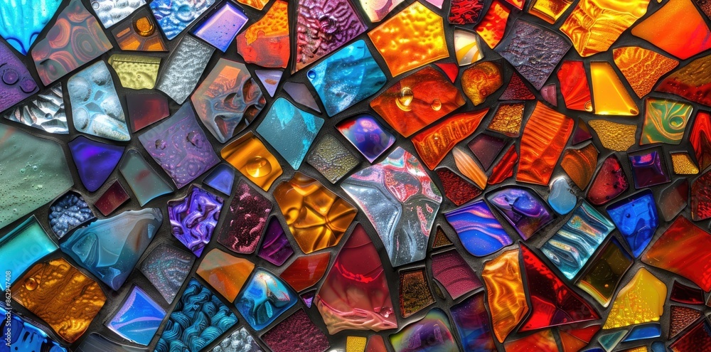 Abstract Stained Glass Mosaic Background in Vibrant Colors, Modern Artistic Wall for Creative Design Abstract Stained Glass Mosaic Background in Vibrant Colors, Modern Artistic Wall for Creative Design