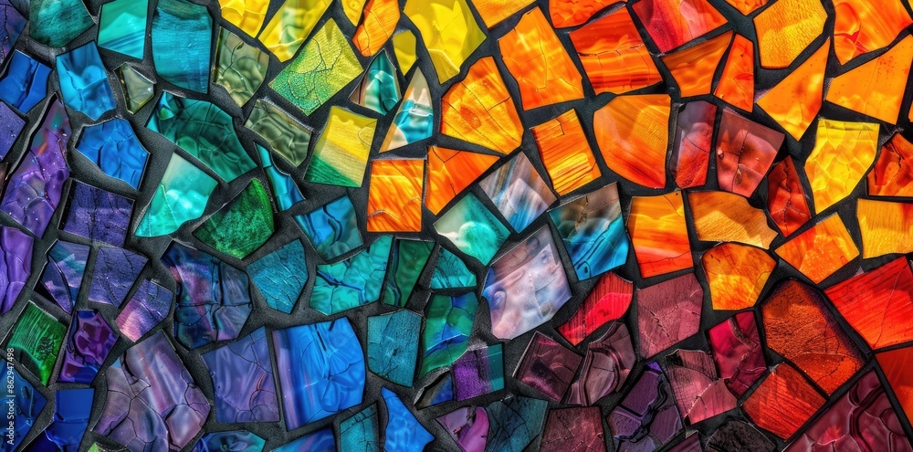 Abstract Stained Glass Mosaic Background in Vibrant Colors, Modern Artistic Wall for Creative Design Abstract Stained Glass Mosaic Background in Vibrant Colors, Modern Artistic Wall for Creative Design