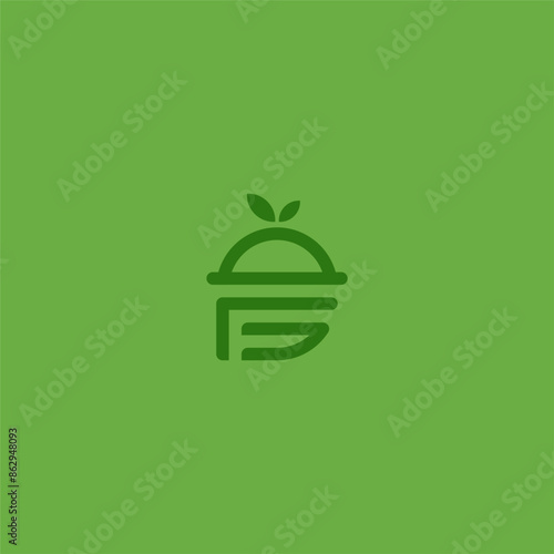 letter FG or GF and food and drink logo concept vector icon