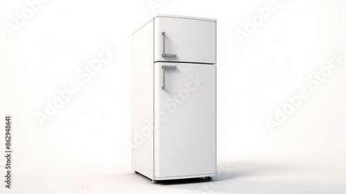 Refrigerator isolated on white background.
