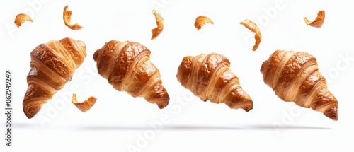 Four Croissants and Crumbs in Flight