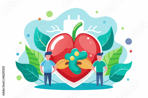 Organ donation day illustration with heart.  