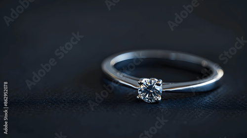 Silver ring with gemstone on black backdrop