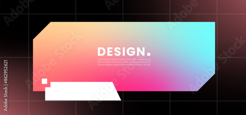 Futuristic element vector illustration. Colorful lower third video overlay.