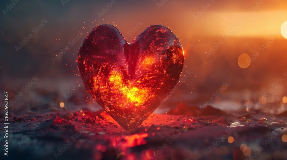Burning Heart at Sunset Burning Heart at Sunset