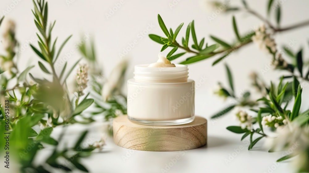 Nourishing face cream jar on a white background Nourishing face cream jar on a white background