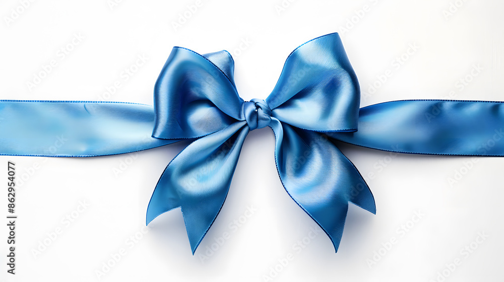 Blue silky bow isolated on white background Blue silky bow isolated on white background