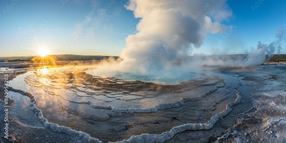 Fototapeta premium Hot spring in Yellowstone National Park, Wyoming, USA.