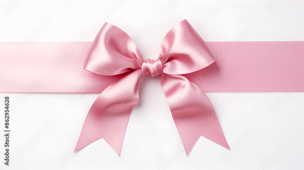 Pink silky bow and ribbon isolated on white background Pink silky bow and ribbon isolated on white background