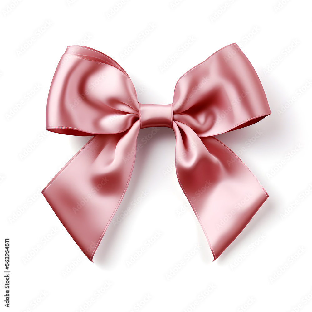 Pink silky bow and ribbon isolated on white background Pink silky bow and ribbon isolated on white background