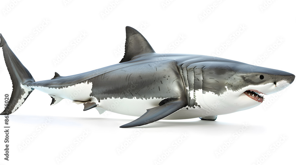 Fototapeta premium White shark isolated on white background